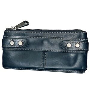 Vintage FOSSIL Fifty Four Leather Clutch Wallet Black